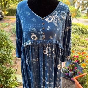 CES Femme Floral Boho Smocked‎ Dress –definitely More L/XL Fit